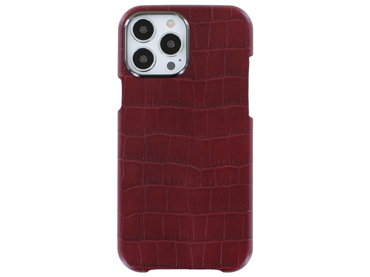 Graffi Shell Croco Rood Leer - iPhone 13 Pro Max hoesje