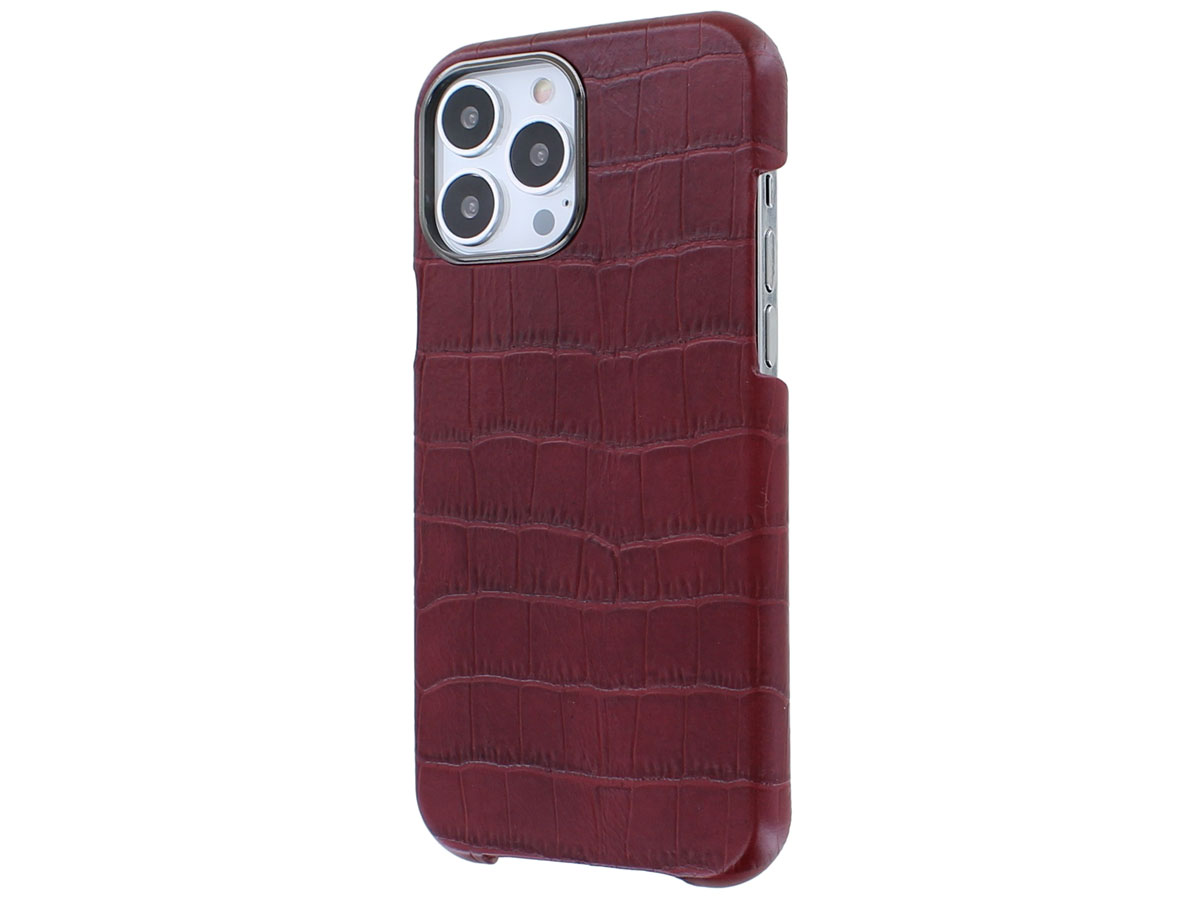 Graffi Shell Croco Rood Leer - iPhone 13 Pro Max hoesje