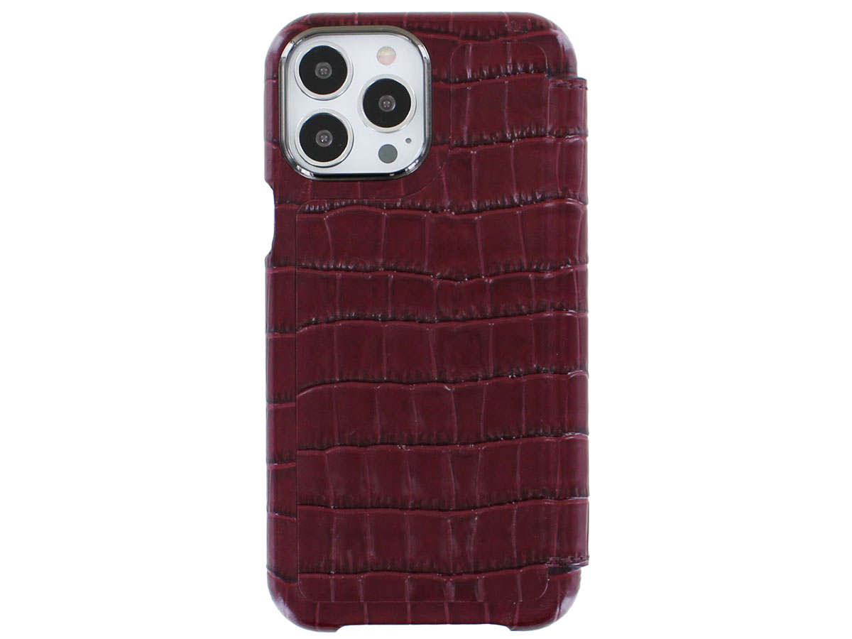 Graffi Oyster Croco Rood Leer - iPhone 13 Pro Max hoesje