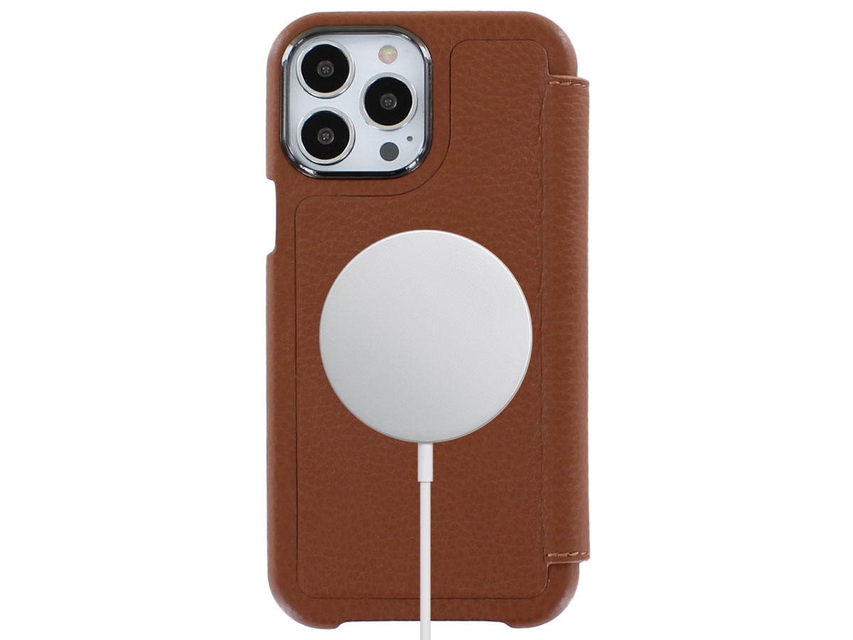 Graffi Oyster Mastrotto Leer Cognac - iPhone 13 Pro Max hoesje