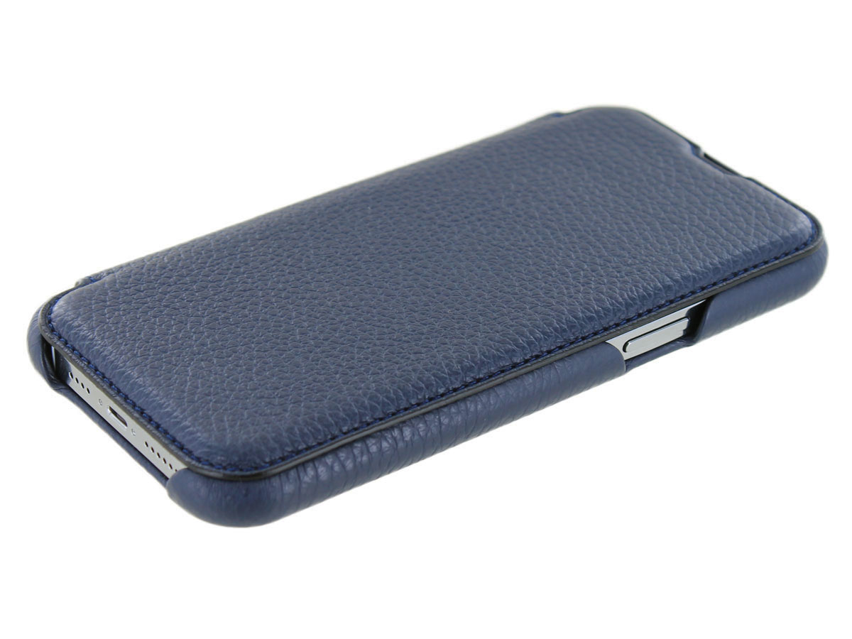 Graffi Oyster Mastrotto Leer Navy - iPhone 13 Pro Max hoesje