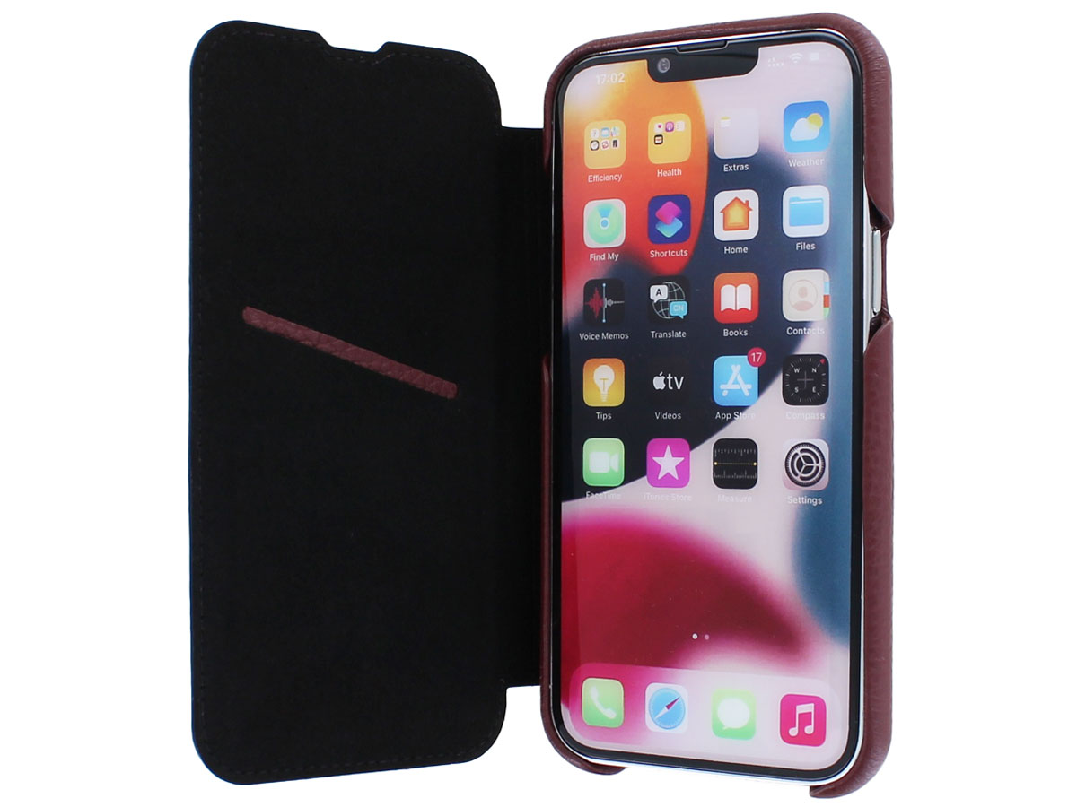 Graffi Oyster Mastrotto Leer Rood - iPhone 13 Pro Max hoesje