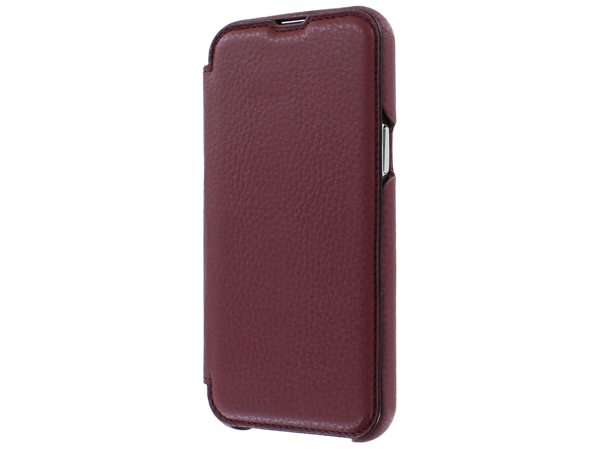 Graffi Oyster Mastrotto Leer Rood - iPhone 13 Pro Max hoesje Bordeaux