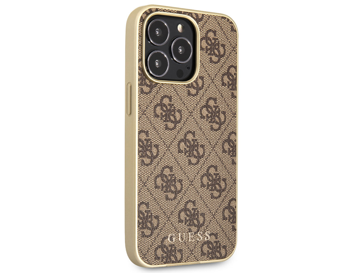 Guess 4G Monogram MagSafe Case Bruin - iPhone 13 Pro Max hoesje