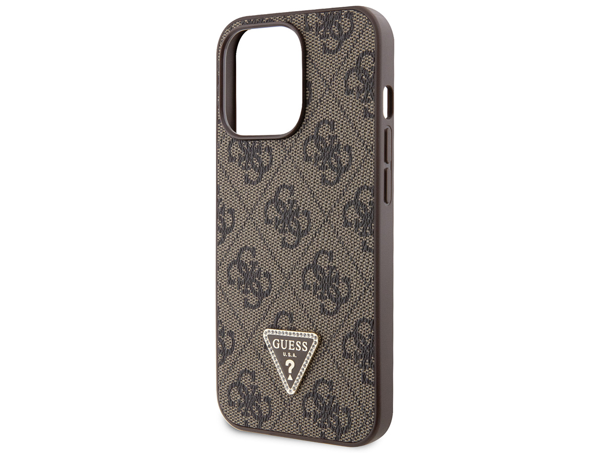 Guess 4G Monogram Necklace Case Bruin - iPhone 13 Pro Max hoesje