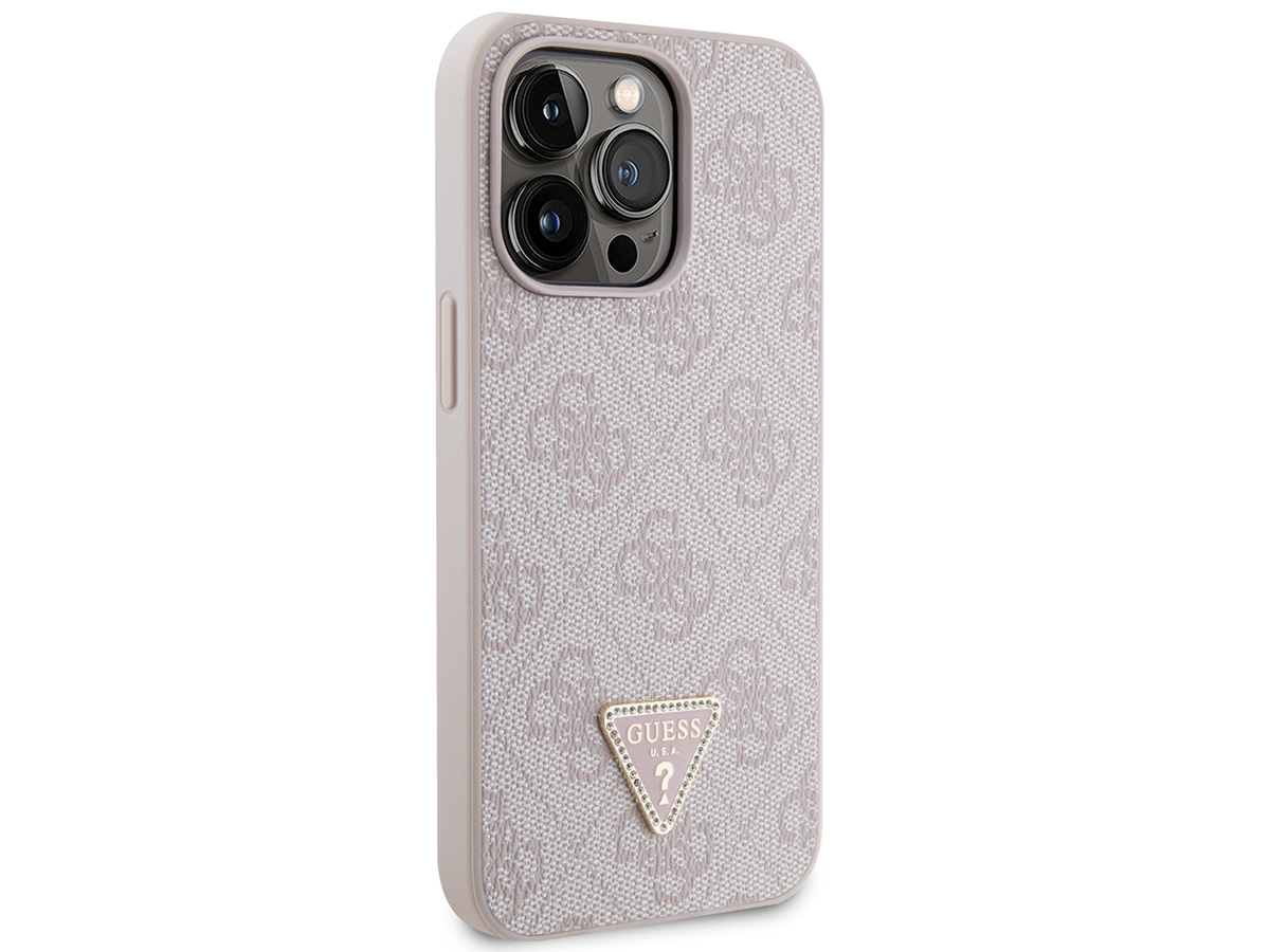 Guess 4G Monogram Necklace Case Roze - iPhone 13 Pro Max hoesje