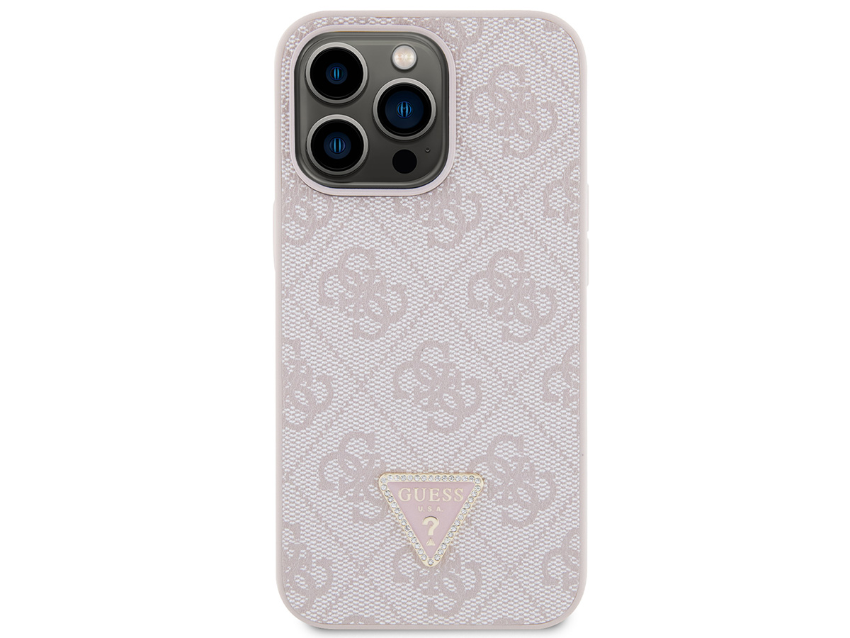 Guess 4G Monogram Necklace Case Roze - iPhone 13 Pro Max hoesje