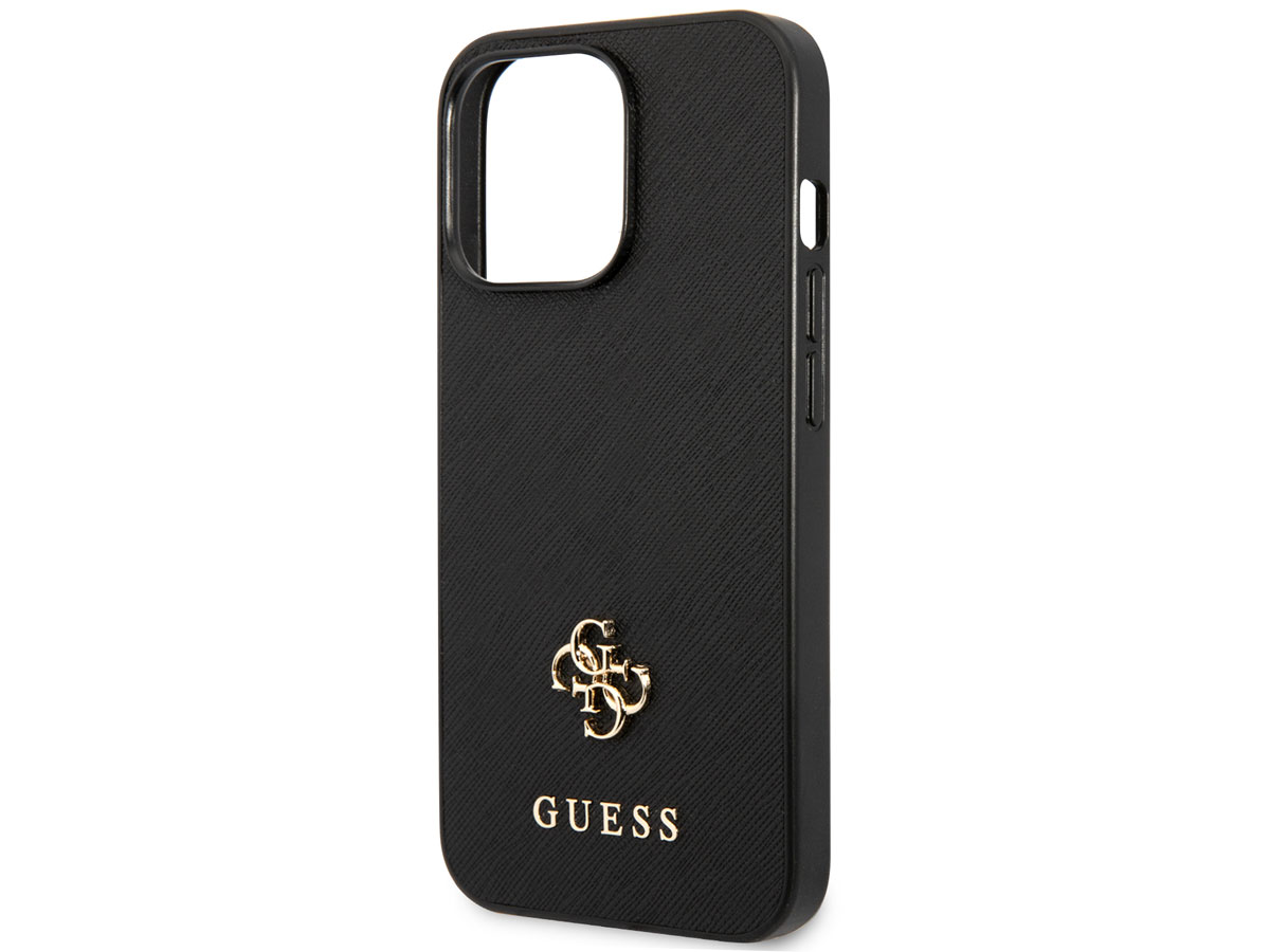 Guess Big 4G Saffiano Case Zwart - iPhone 13 Pro Max hoesje