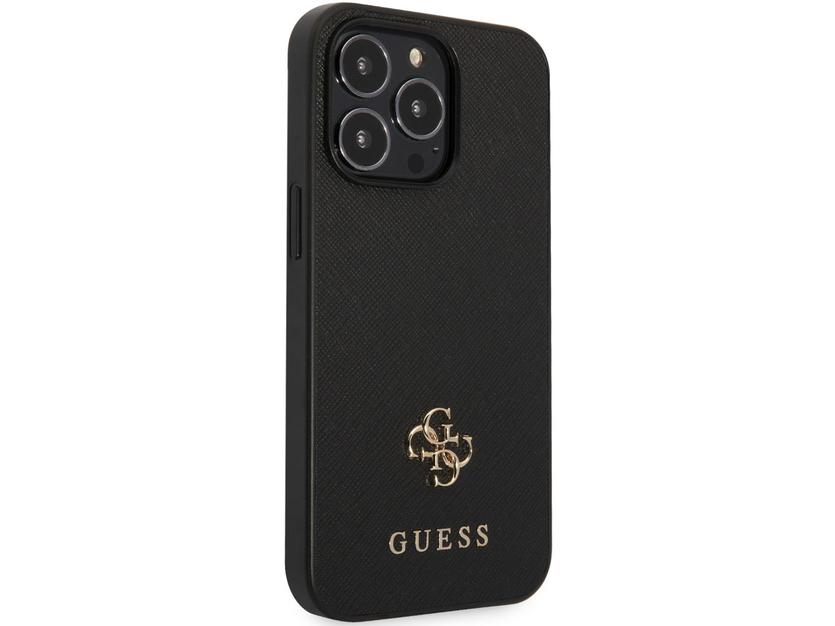 Guess Big 4G Saffiano Case Zwart - iPhone 13 Pro Max hoesje