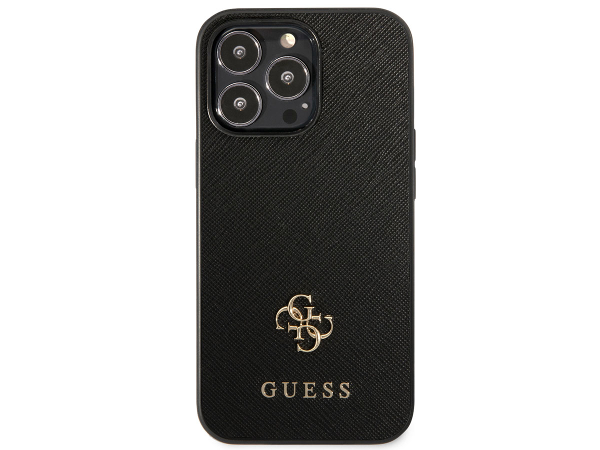 Guess Big 4G Saffiano Case Zwart - iPhone 13 Pro Max hoesje
