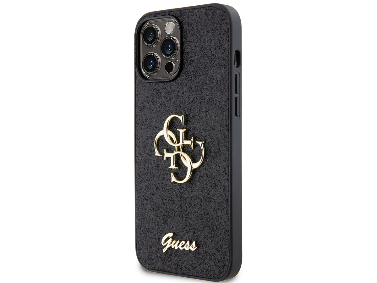 Guess Big 4G Glitter Case Zwart - iPhone 13 Pro Max hoesje