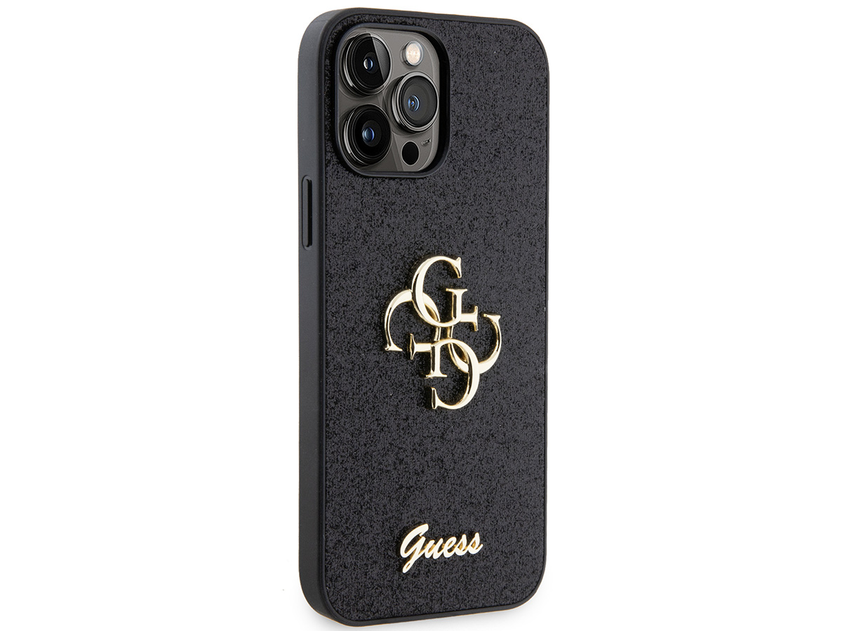 Guess Big 4G Glitter Case Zwart - iPhone 13 Pro Max hoesje