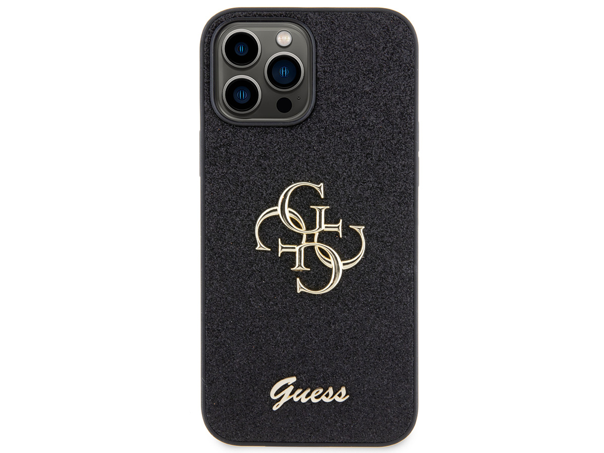 Guess Big 4G Glitter Case Zwart - iPhone 13 Pro Max hoesje