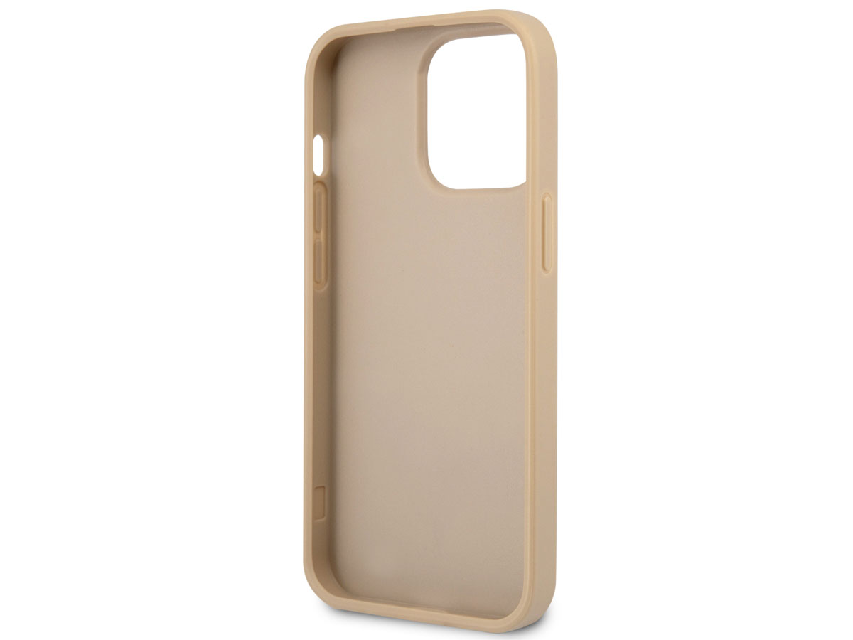 Guess Saffiano Triangle Case Beige - iPhone 13 Pro Max hoesje