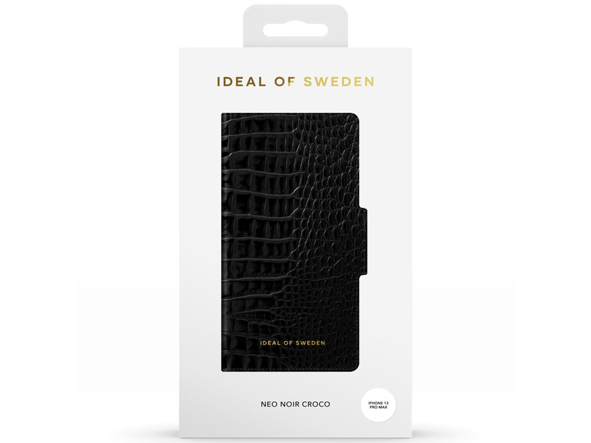 iDeal of Sweden Atelier Wallet Neo Noir Croco - iPhone 13 Pro Max hoesje