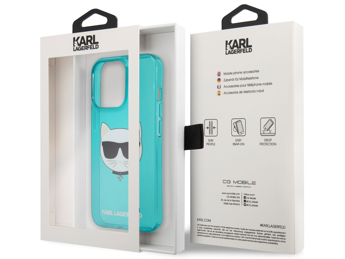 Karl Lagerfeld Choupette Case Blauw - iPhone 13 Pro Max hoesje
