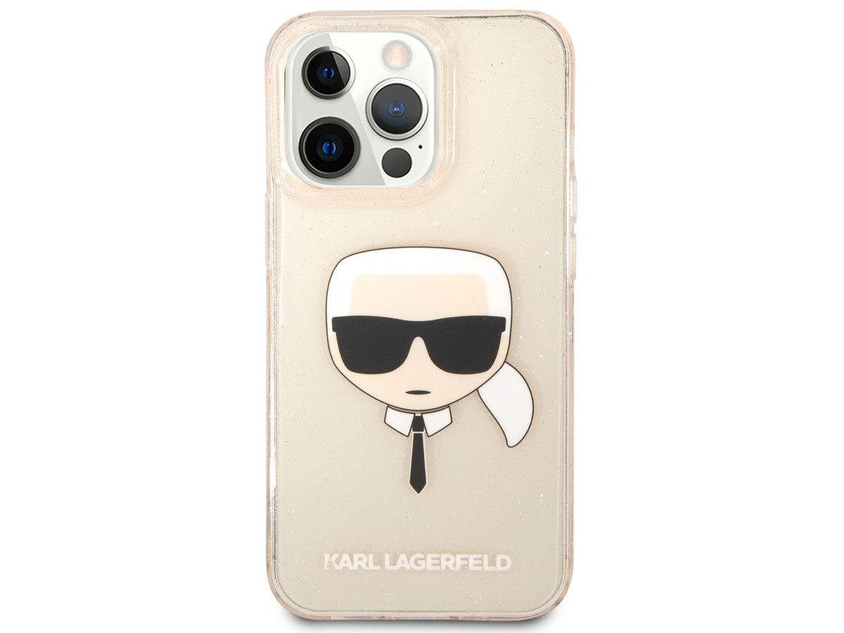 Karl Lagerfeld Ikonik Glitter Case Goud - iPhone 13 Pro Max hoesje
