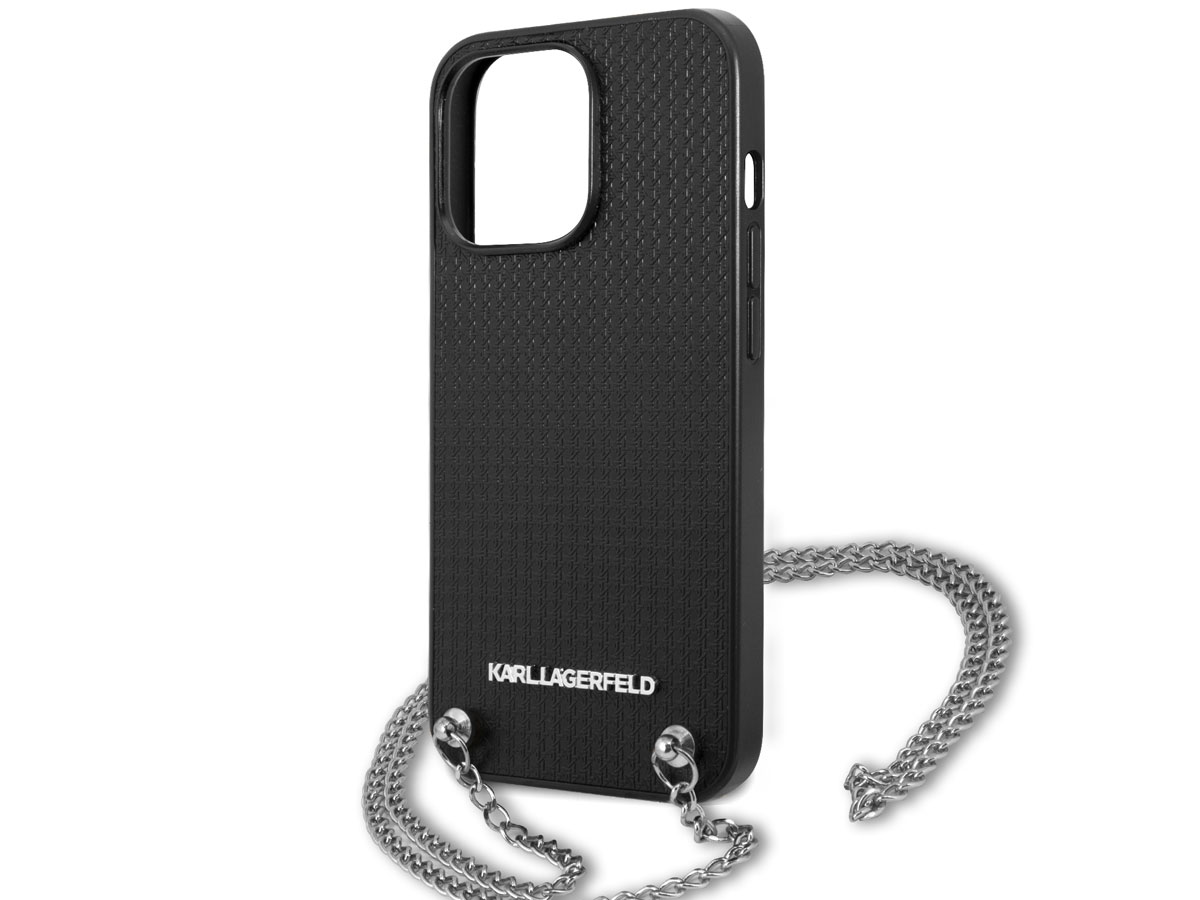 Karl Lagerfeld Necklace Case Zwart - iPhone 13 Pro Max hoesje