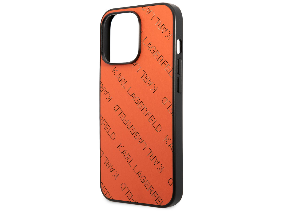 Karl Lagerfeld Perforated Logo Case Oranje - iPhone 13 Pro Max hoesje