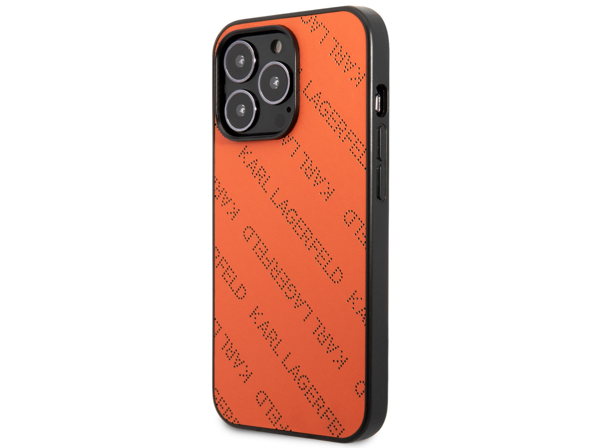 Karl Lagerfeld Perforated Logo Case Oranje - iPhone 13 Pro Max hoesje