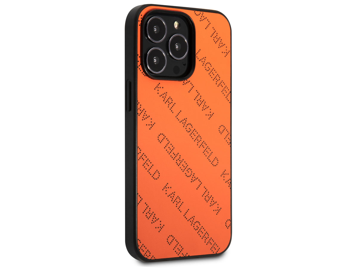 Karl Lagerfeld Perforated Logo Case Oranje - iPhone 13 Pro Max hoesje