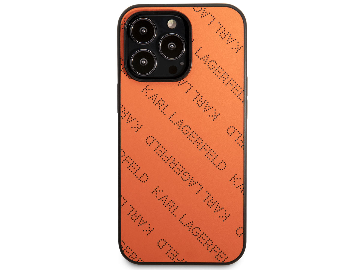 Karl Lagerfeld Perforated Logo Case Oranje - iPhone 13 Pro Max hoesje