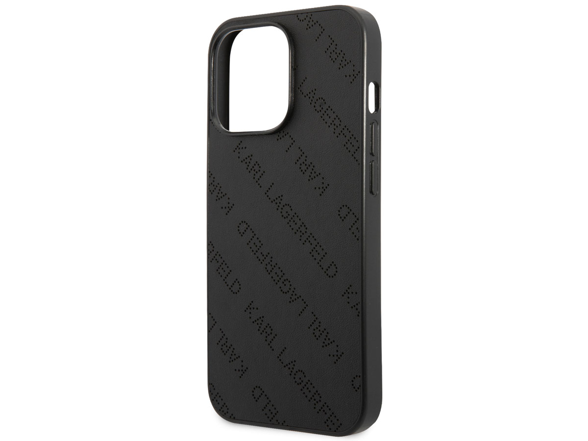 Karl Lagerfeld Perforated Logo Case Zwart - iPhone 13 Pro Max hoesje