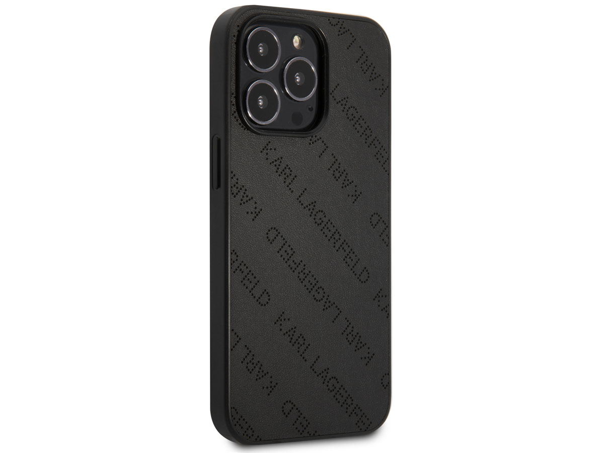 Karl Lagerfeld Perforated Logo Case Zwart - iPhone 13 Pro Max hoesje