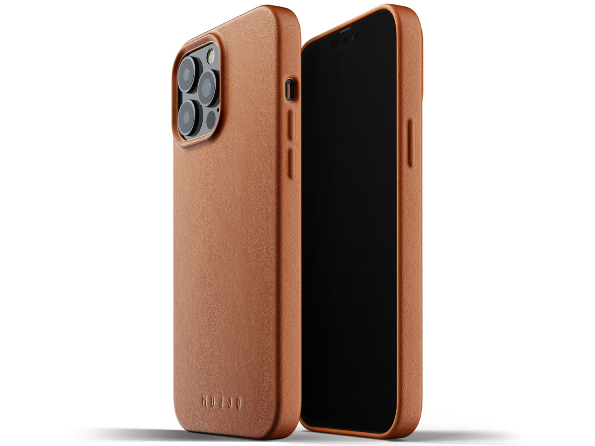 Mujjo Full Leather Case Tan - iPhone 13 Pro Max Hoesje Leer