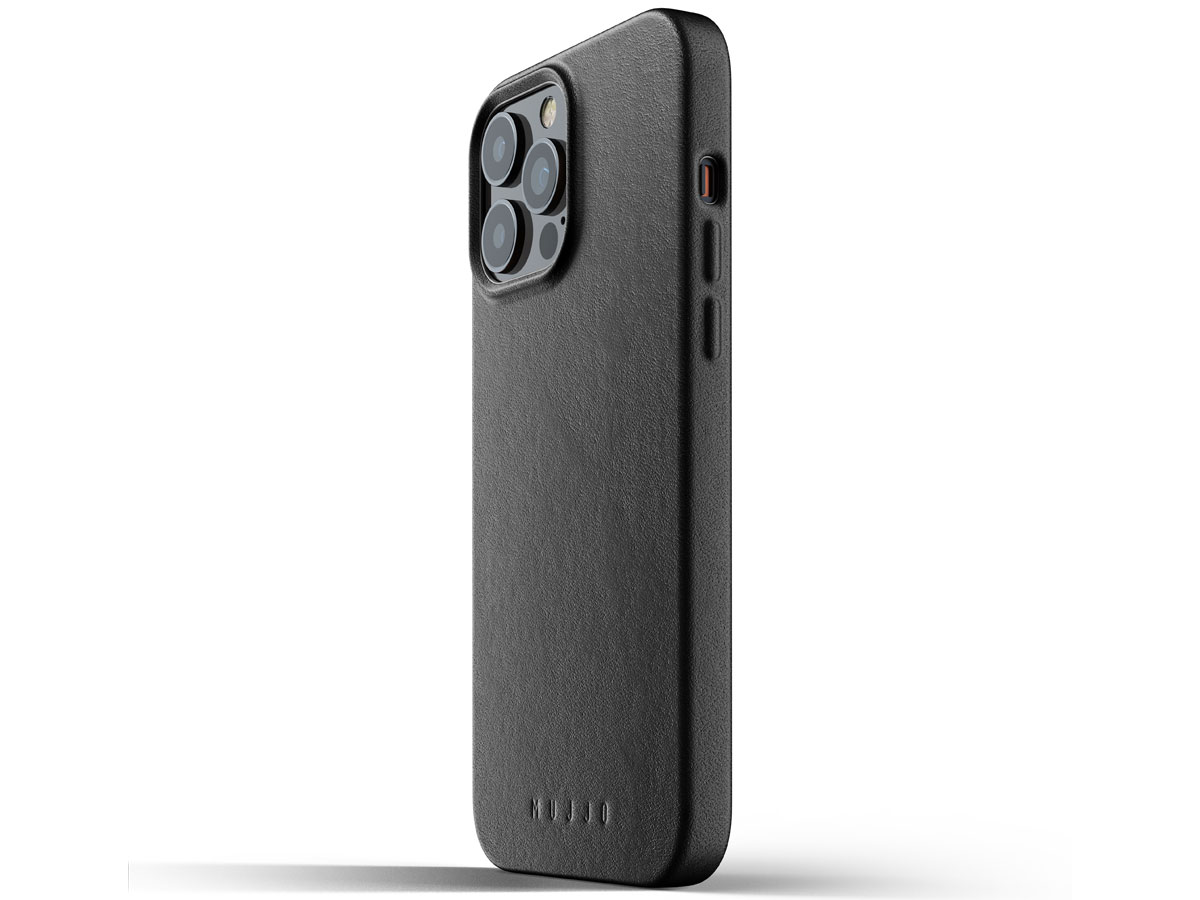 Mujjo Full Leather Case Black - iPhone 13 Pro Max Hoesje Leer