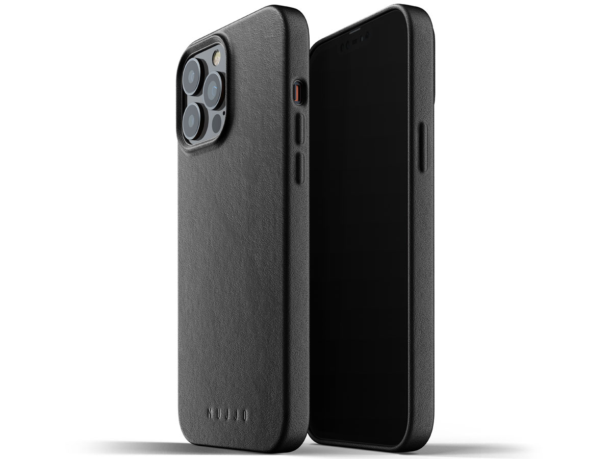 Mujjo Full Leather Case Black - iPhone 13 Pro Max Hoesje Leer