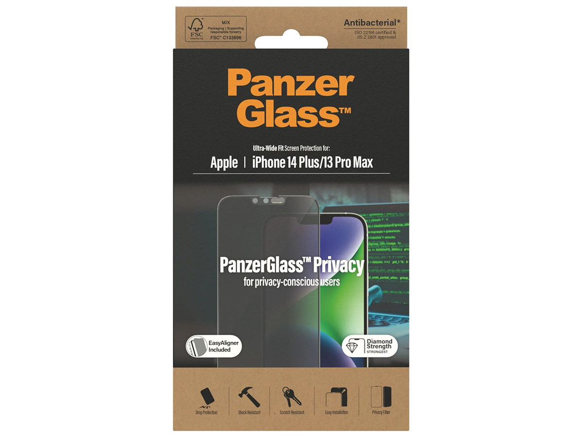 PanzerGlass iPhone 13 Pro Max Privacy Screen Protector Glas Wide Fit met EasyAligner