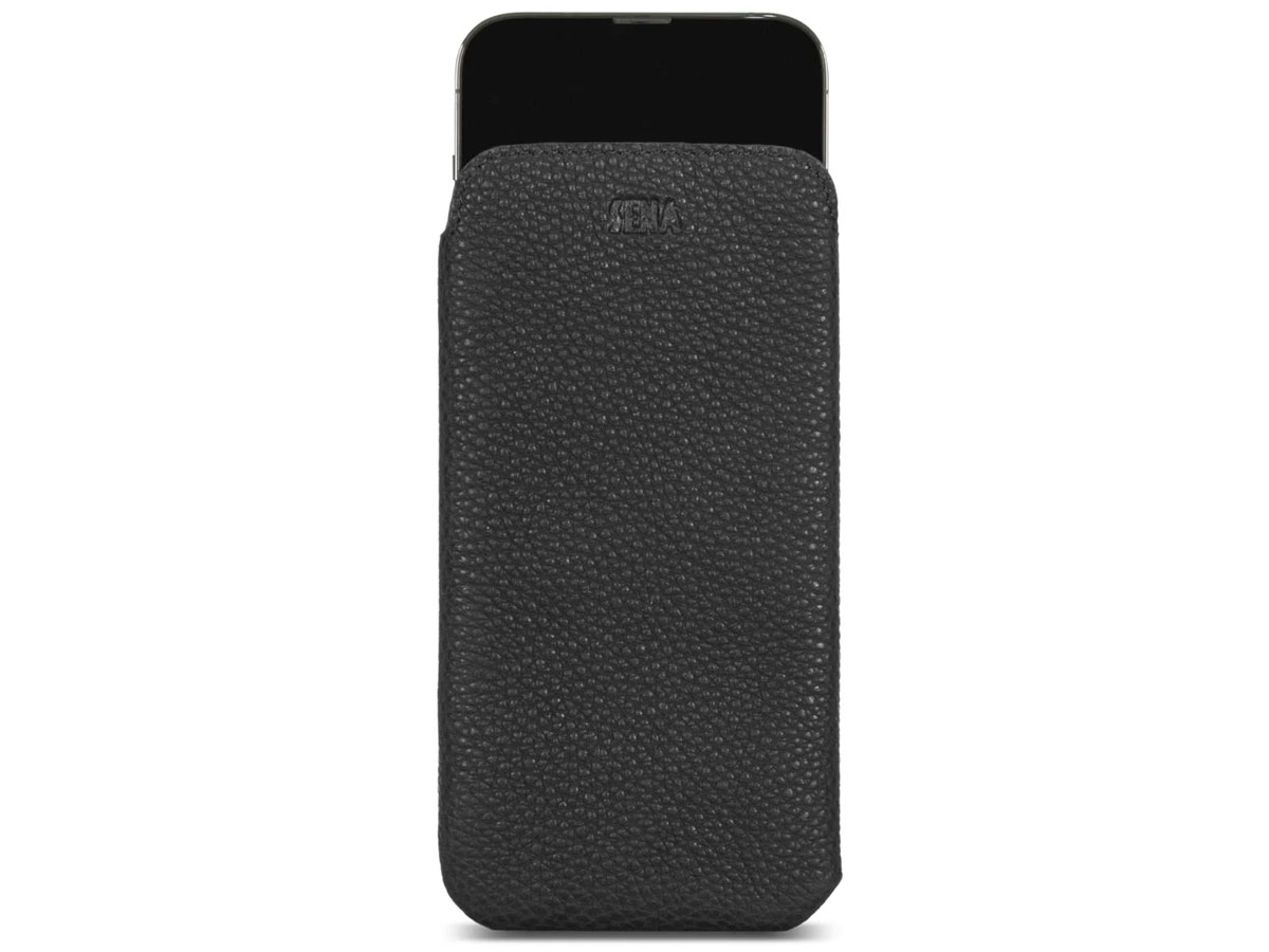 Sena Ultraslim Sleeve Zwart Leer - iPhone 13 Pro Max hoesje