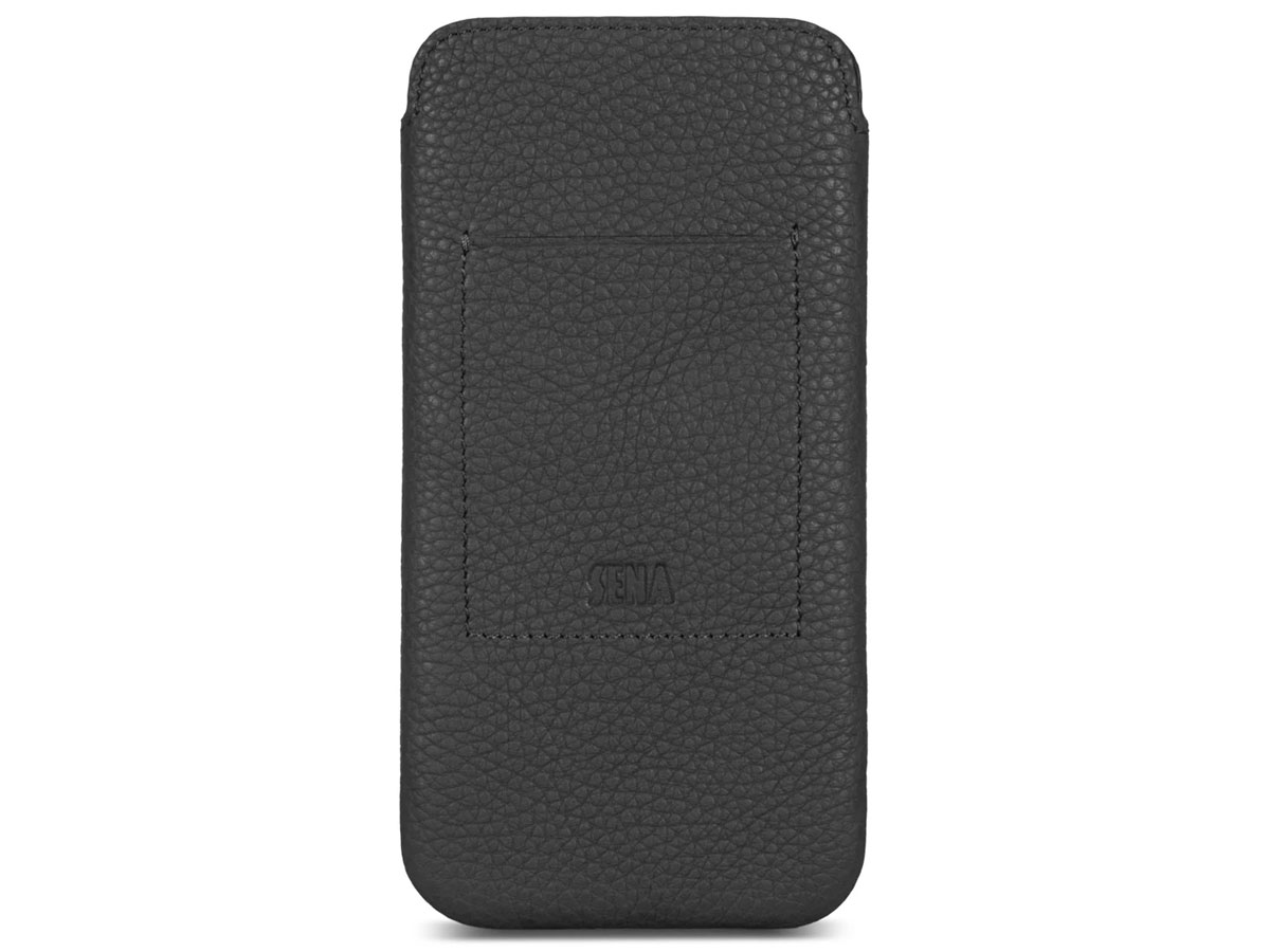 Sena Ultraslim Wallet Sleeve Zwart Leer - iPhone 13 Pro Max hoesje