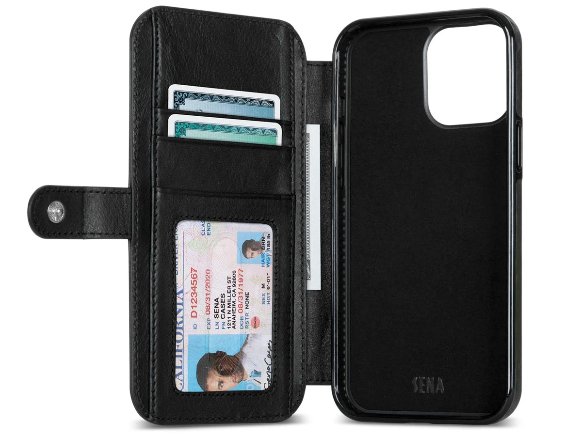 Sena Wallet Book Classic - iPhone 13 Pro Max Hoesje Leer