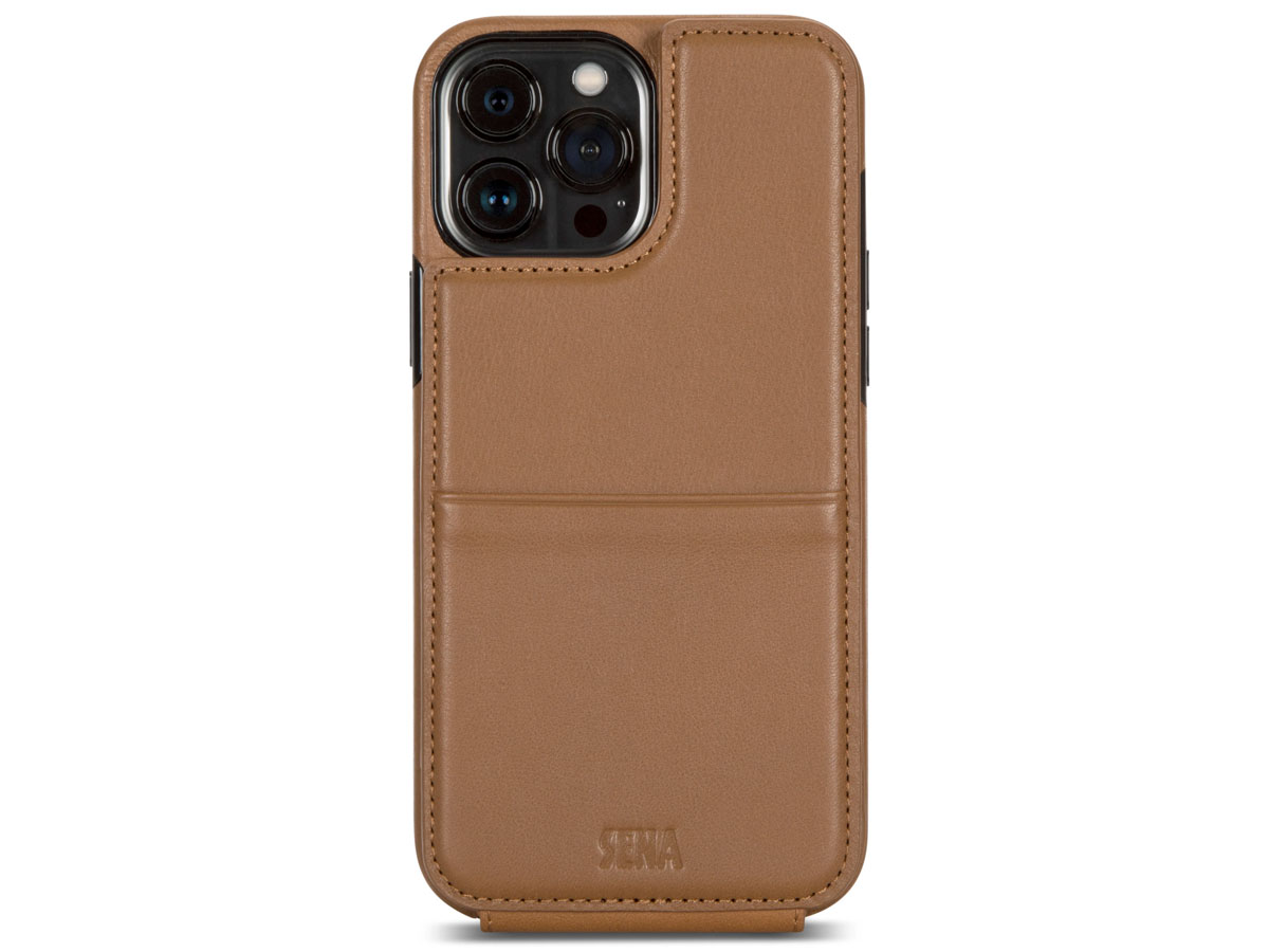 Sena WalletSkin Case Bruin - iPhone 13 Pro Max Hoesje Leer