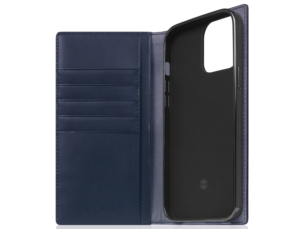 SLG Design D5 CSL Donkerblauw Leer - iPhone 13 Pro Max hoesje