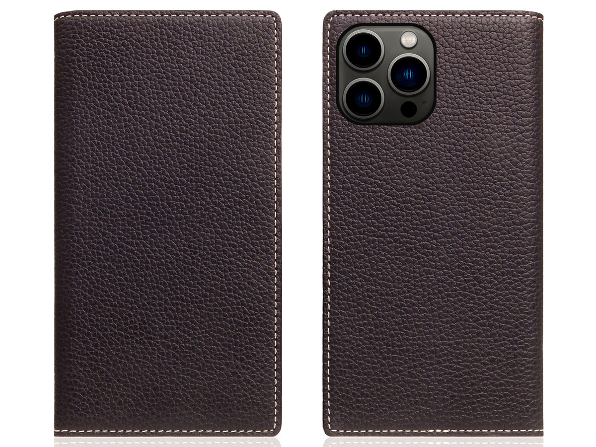 SLG Design D8 Folio Leer Brown Cream - iPhone 13 Pro Max hoesje