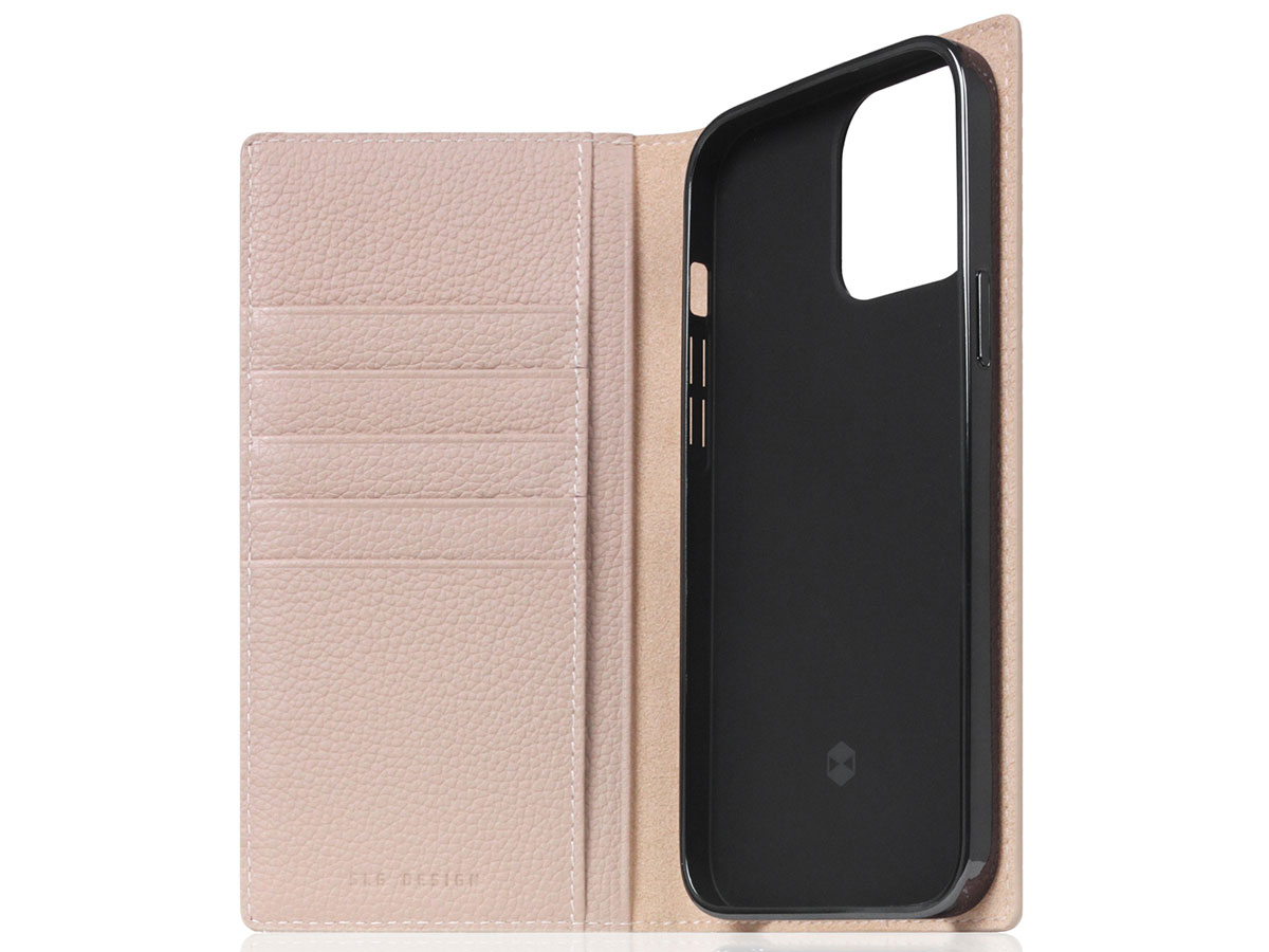 SLG Design D8 Folio Leer Light Cream - iPhone 13 Pro Max hoesje