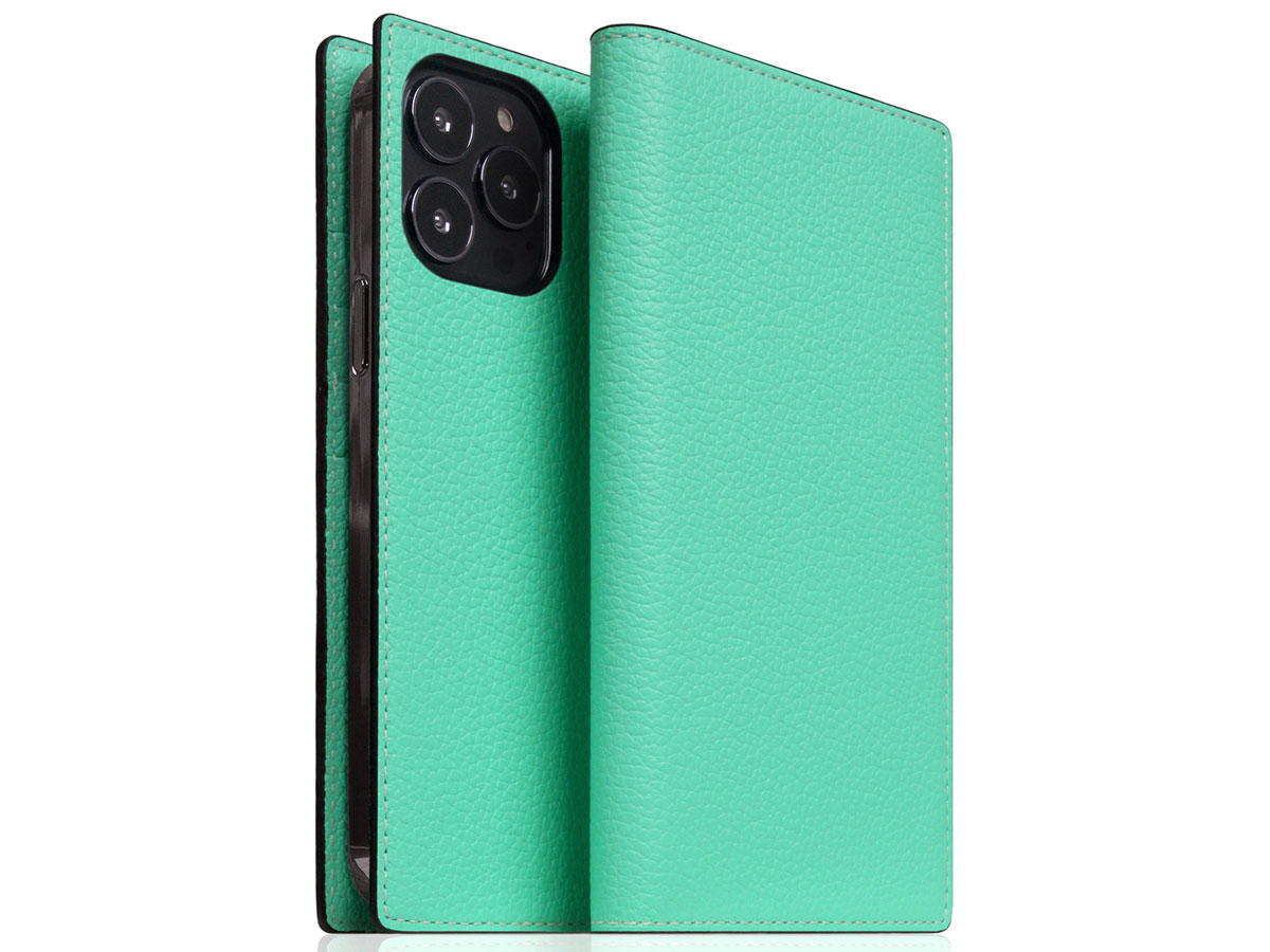 SLG Design D8 Folio Leer Teal - iPhone 13 Pro Max hoesje