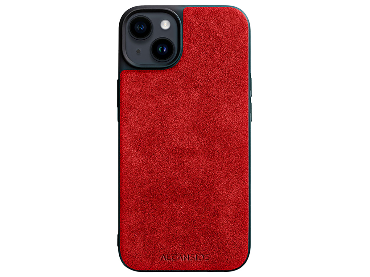Alcanside Alcantara Back Case Rood - iPhone 14 hoesje