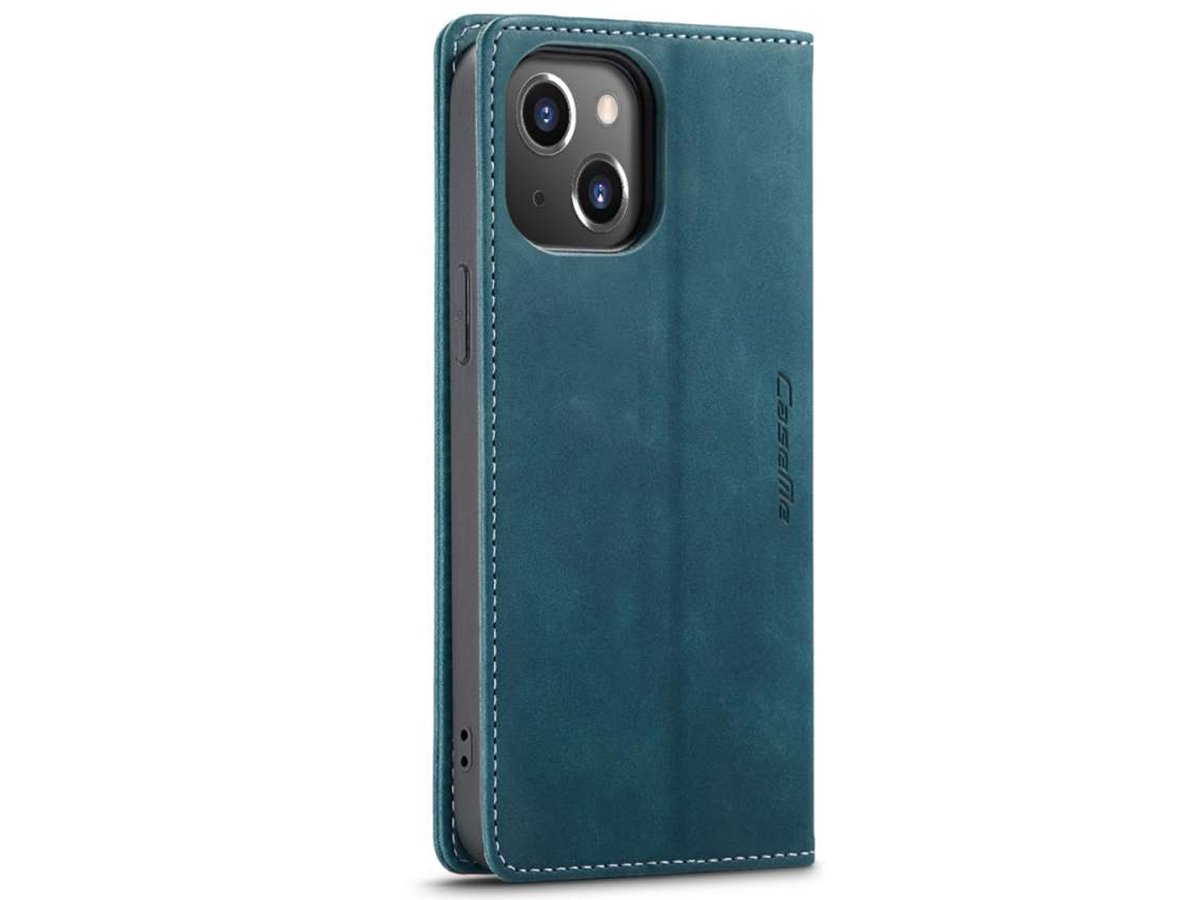 CaseMania Vintage Slim Bookcase Blauw - iPhone 14 hoesje