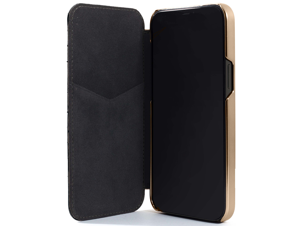 Greenwich Portland MagSafe Folio Beluga/Gold - iPhone 14 Hoesje