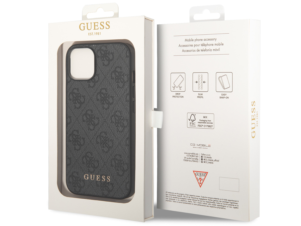 Guess 4G Monogram Case Grijs - iPhone 14 hoesje