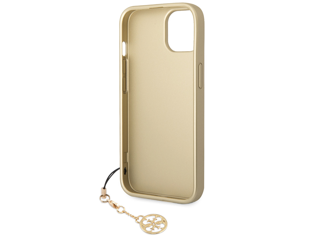 Guess 4G Monogram Charm Case Bruin - iPhone 14 hoesje