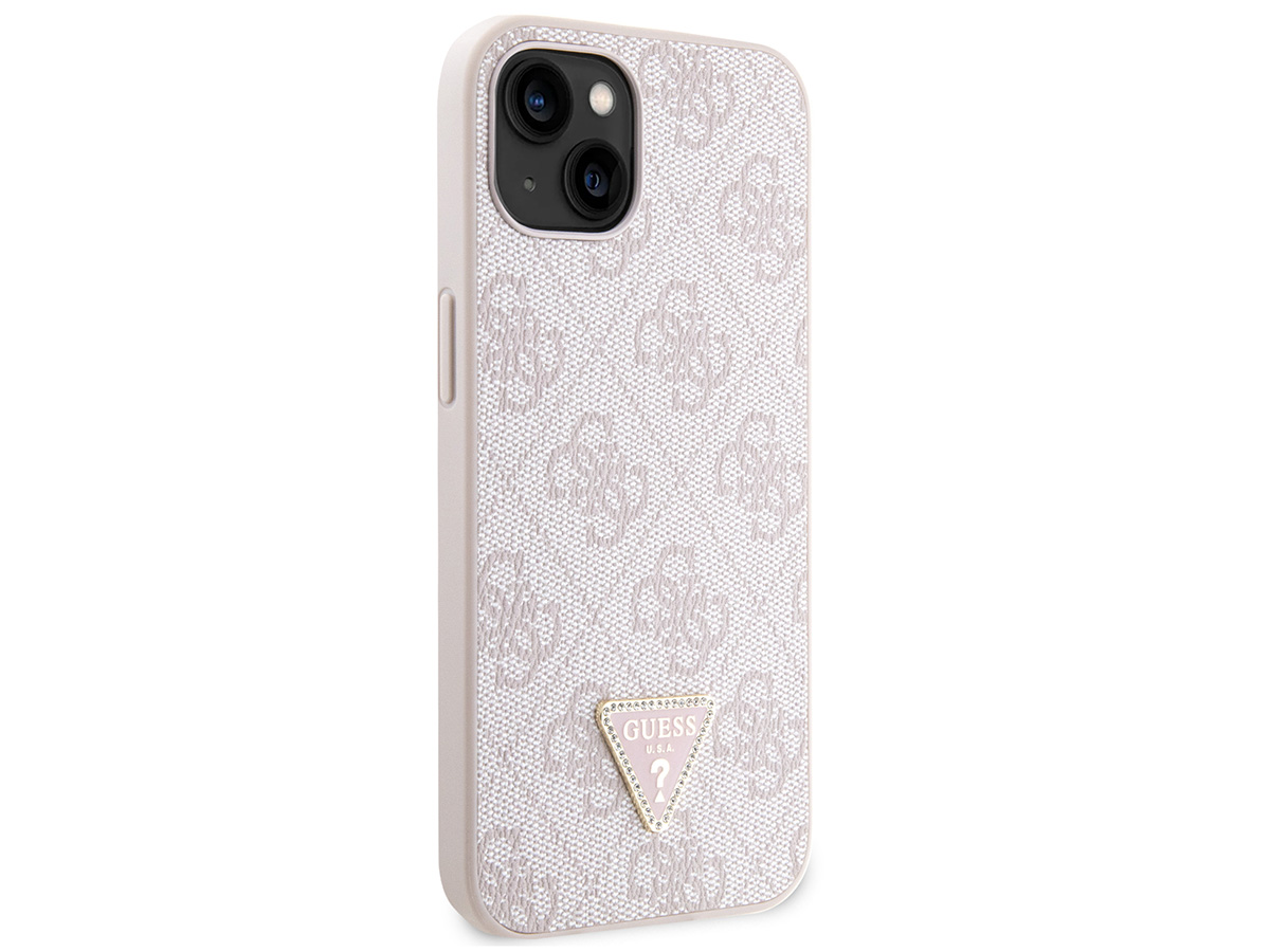 Guess 4G Monogram Necklace Case Roze - iPhone 14 hoesje