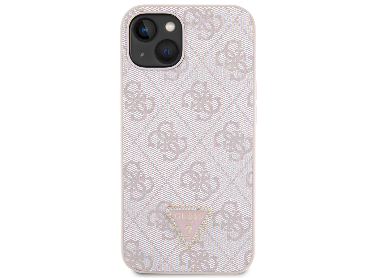 Guess 4G Monogram Necklace Case Roze - iPhone 14 hoesje