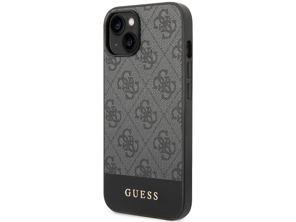 Guess 4G Monogram Stripe Case Grijs - iPhone 14 hoesje