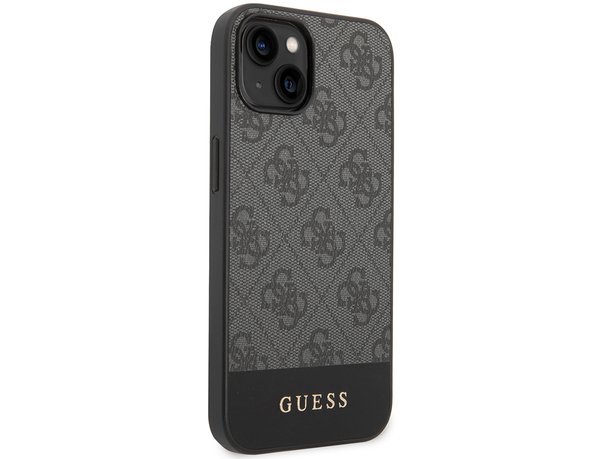 Guess 4G Monogram Stripe Case Grijs - iPhone 14 hoesje
