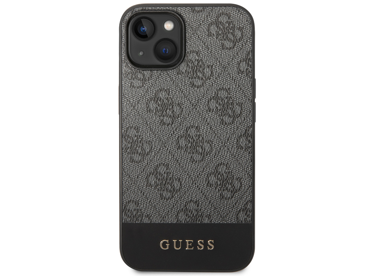 Guess 4G Monogram Stripe Case Grijs - iPhone 14 hoesje
